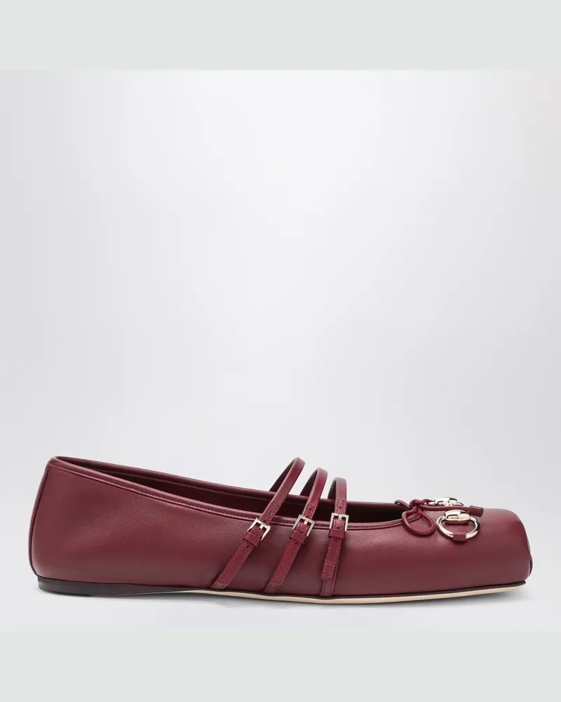 Gucci Ballerina in Rosso Ancora mit Horsebit 