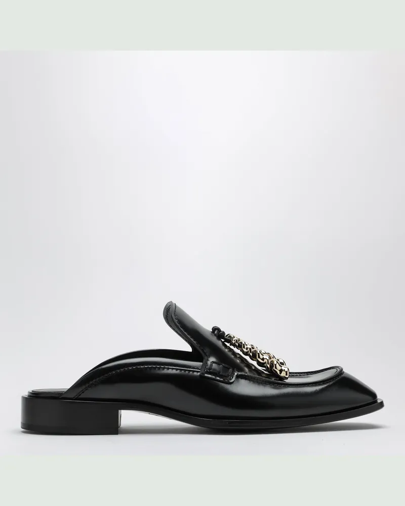 Loewe Edge mule loafers in brushed calf leather, black Black