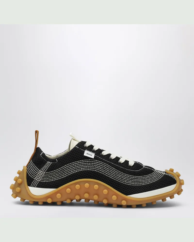 AMI Paris Sneaker Mirage aus schwarzem/elfenbeinfarbenem Mesh Black