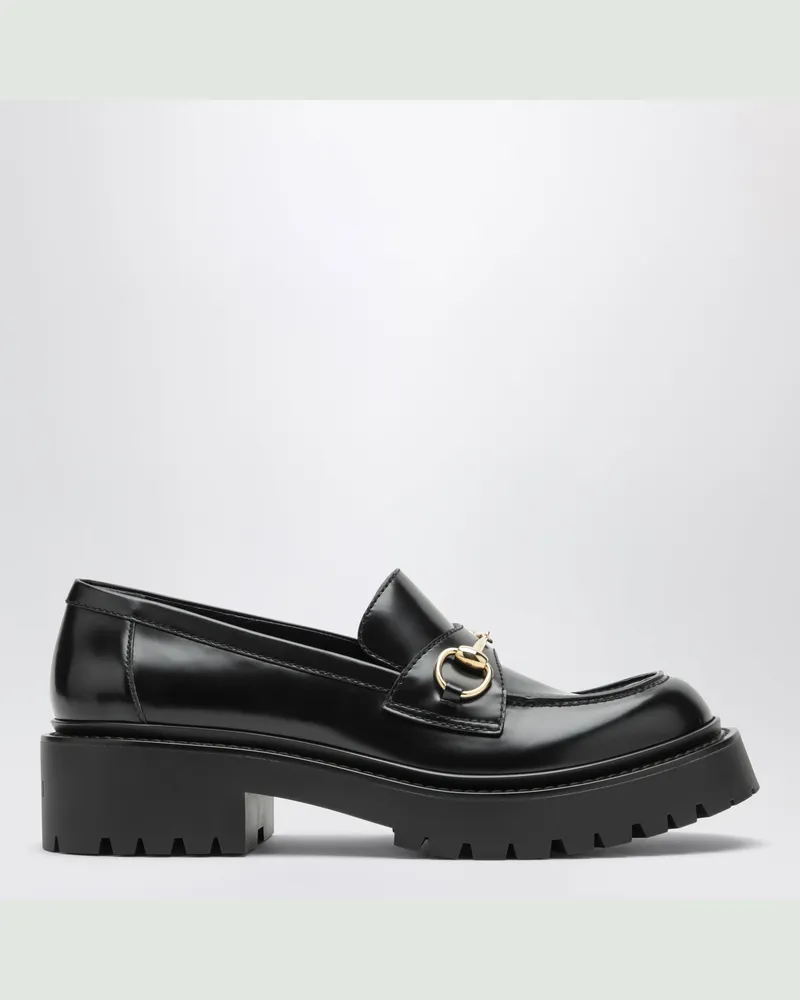 Gucci Schwarze Slipper aus Glattleder Black