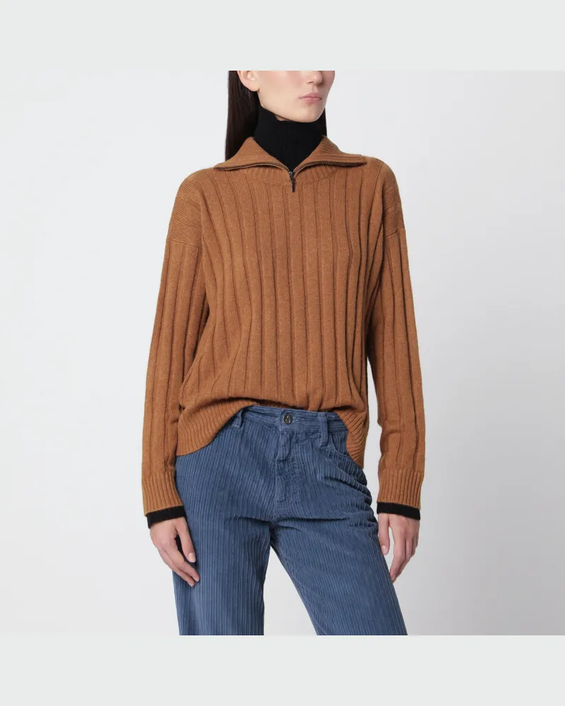 Alexandra Golovanoff Michel Bi Havane 21 Rollkragenpullover aus Kaschmir Beige