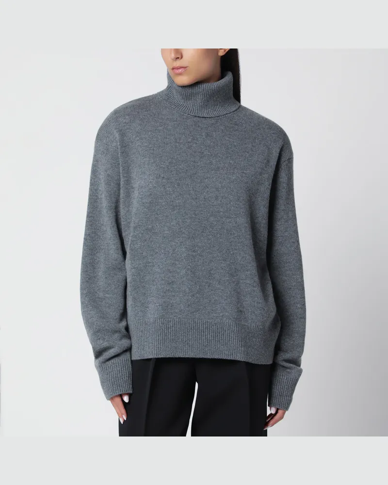 FRANKIE Shop Gala Rollkragenpullover dunkelgrau aus Merinowolle Grey