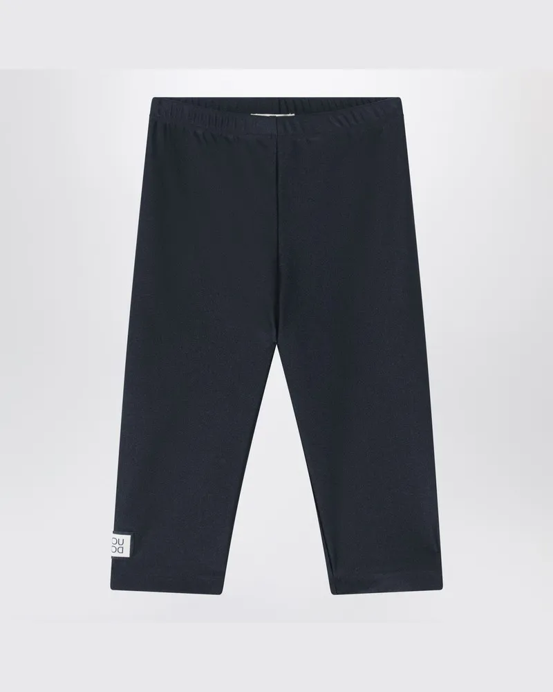 DOUUOD Schwarze Leggings aus glänzendem Nylon-Mix Schwarz