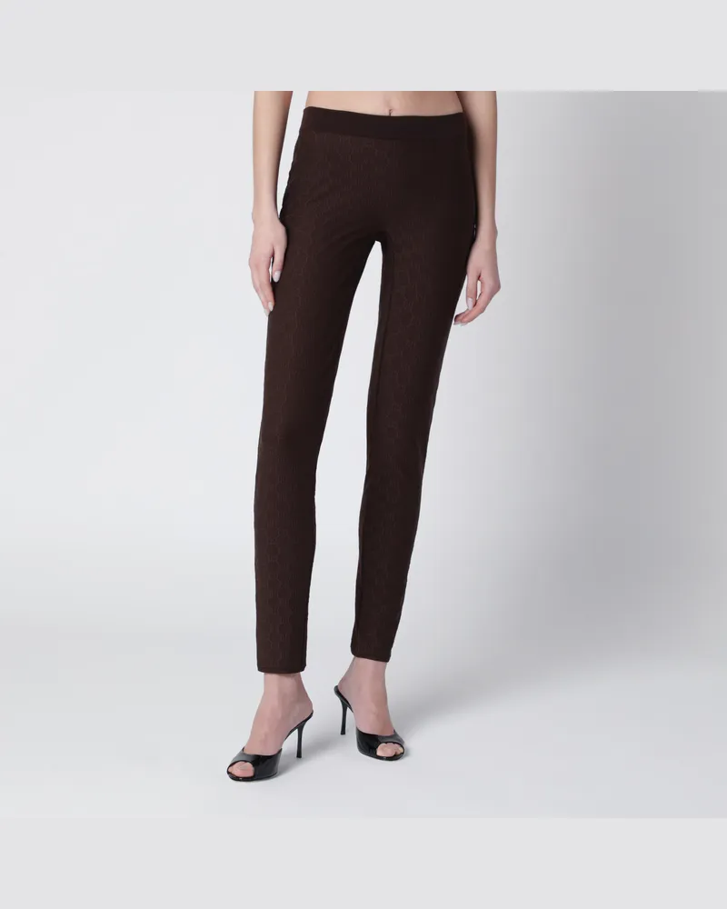 Gucci Braune GG-Jacquard-Jersey-Leggings Brown