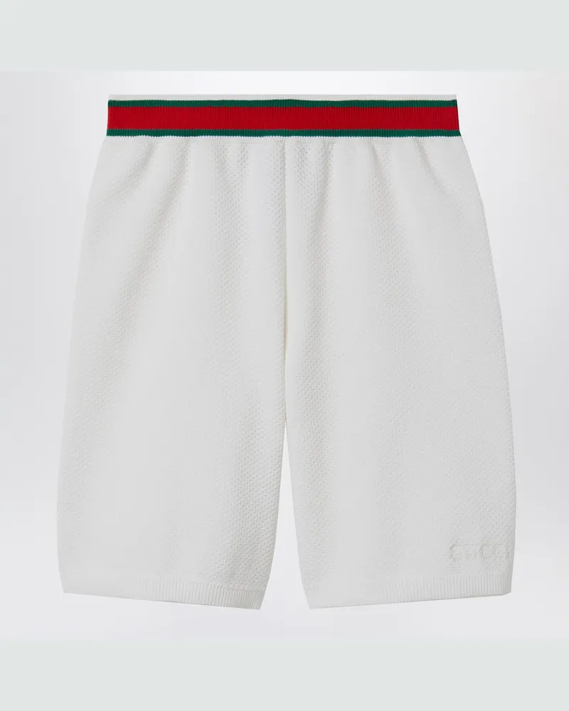 Gucci Weiße Shorts mit Webband 