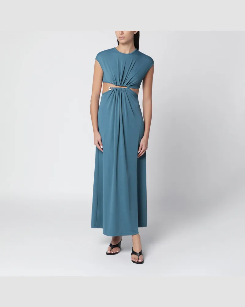 Christopher Esber Droplet Crystal Clasp Kleid aus petrolfarbenem Jersey Green
