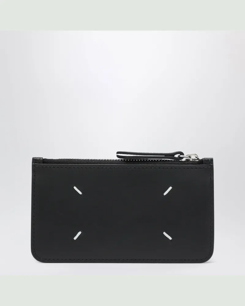 Maison Margiela Kartenetui mit Reißverschluss Four Stitches schwarz Black
