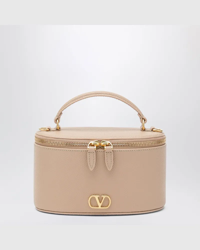 Valentino Garavani VLogo Signature Mini-Vanity-Tasche aus rosa Leder Pink