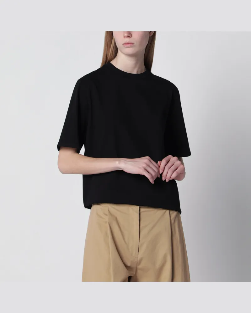 The Row Schwarzes Kurzarm-T-Shirt aus Baumwolle Black