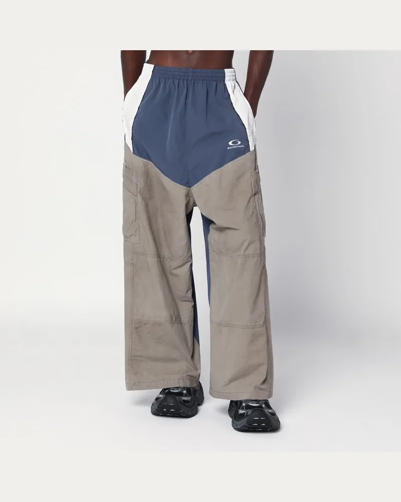 Balenciaga Beige/Blaue Tracksuit Cut-Up Cargohose Blau