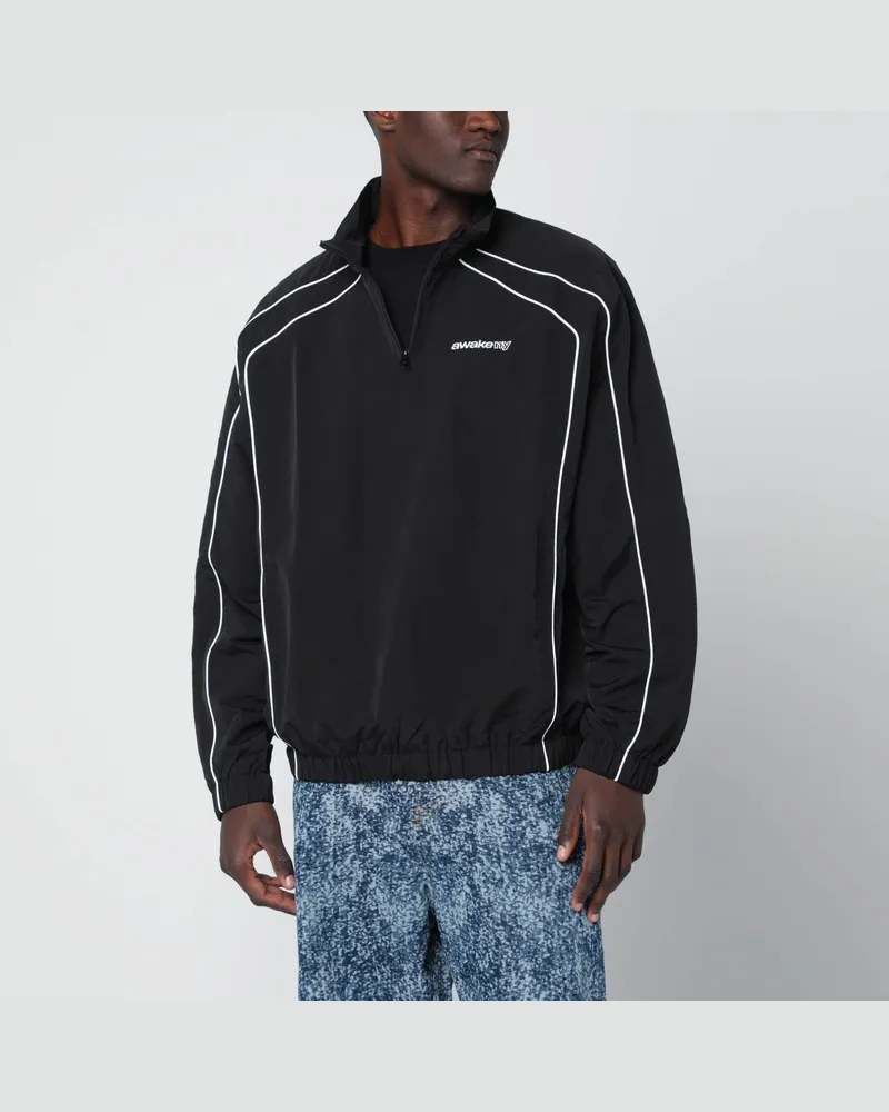 AWAKE NY Schwarze Jacke mit Reißverschlusskragen 