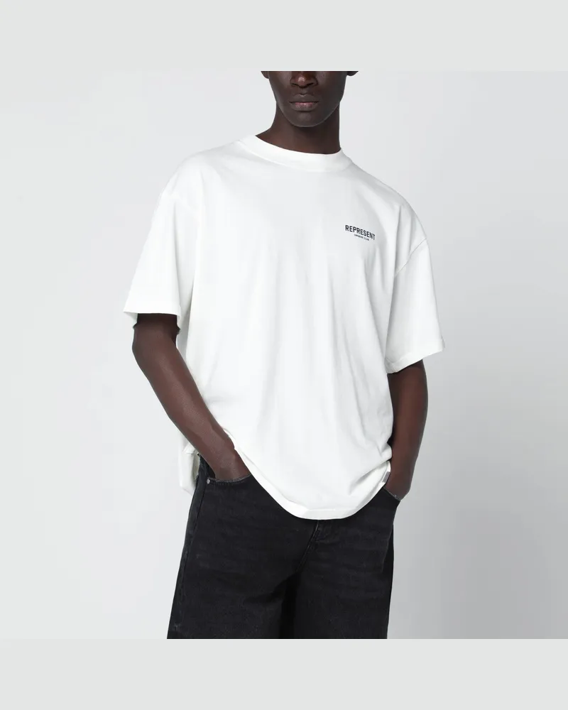 REPRESENT Weißes Baumwoll-T-Shirt mit Logo White