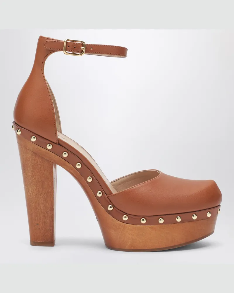 Chloé Braune Plateau-Pumps mit Nieten 