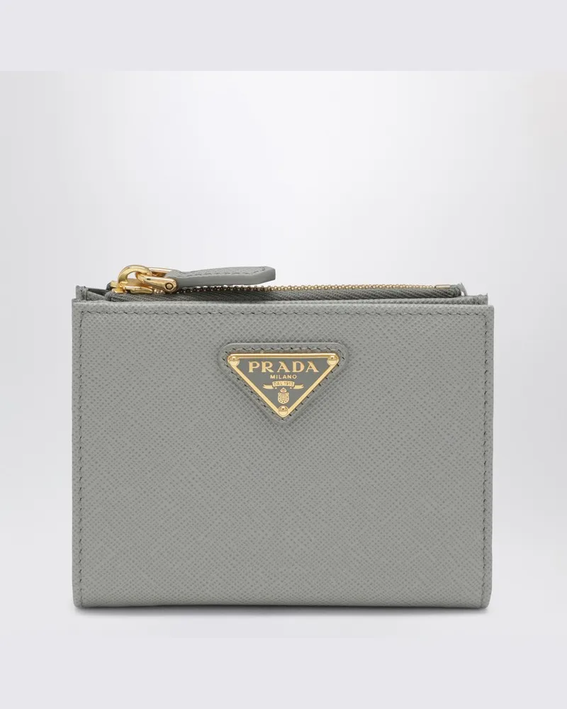 Prada Graue Geldbörse aus Saffiano-Leder Grau