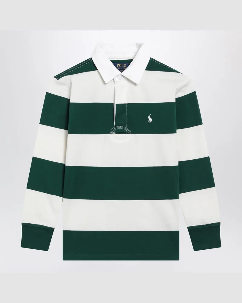 Ralph Lauren Grün-weiß gestreiftes Polohemd aus Baumwolle Green