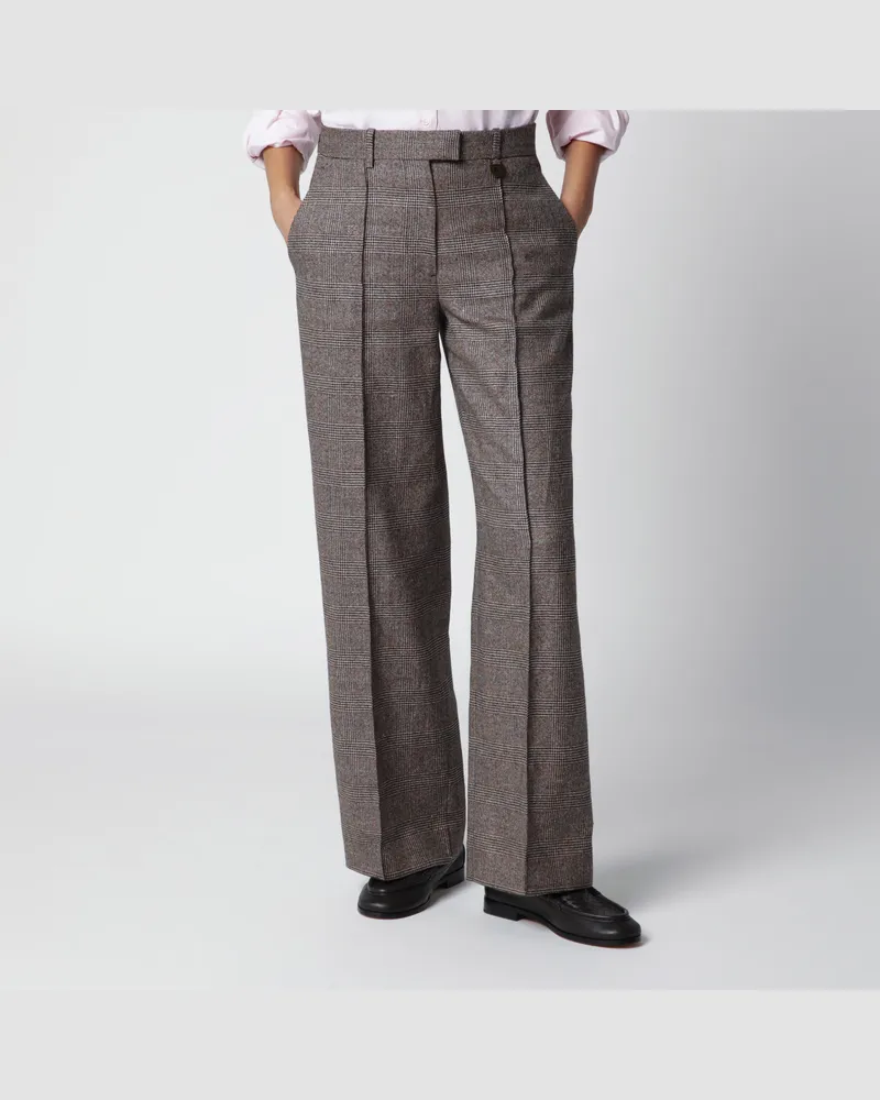 Burberry Hose aus Wollmischung mit Prince-of-Wales-Karo Beige