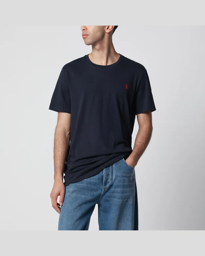 Ralph Lauren T-Shirt blau aus Baumwolle Custom Slim-Fit Blue