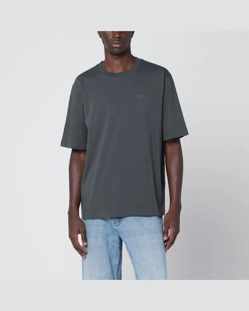 AMI Paris Anthrazitgraues Ami De Coeur T-Shirt Grau