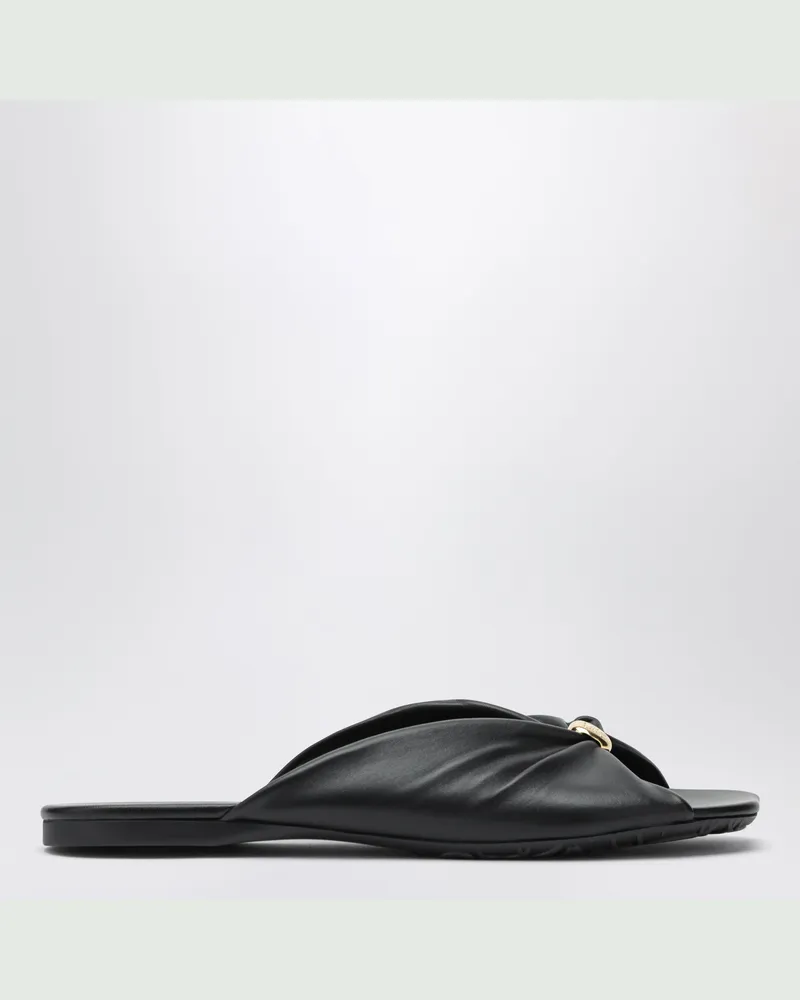 Loewe Slides Pebble Soft aus Lammnappa in Schwarz Black