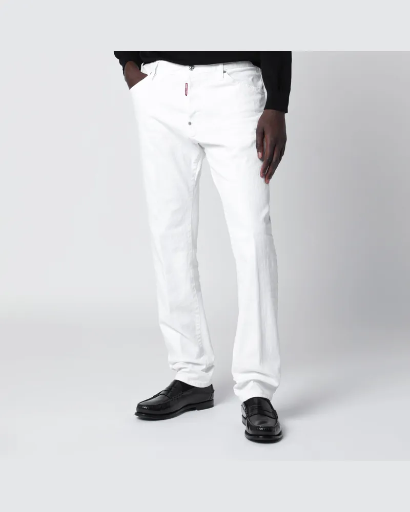 Dsquared2 Die Teddy Jeans aus weißem Baumwoll-Stretch-Denim White