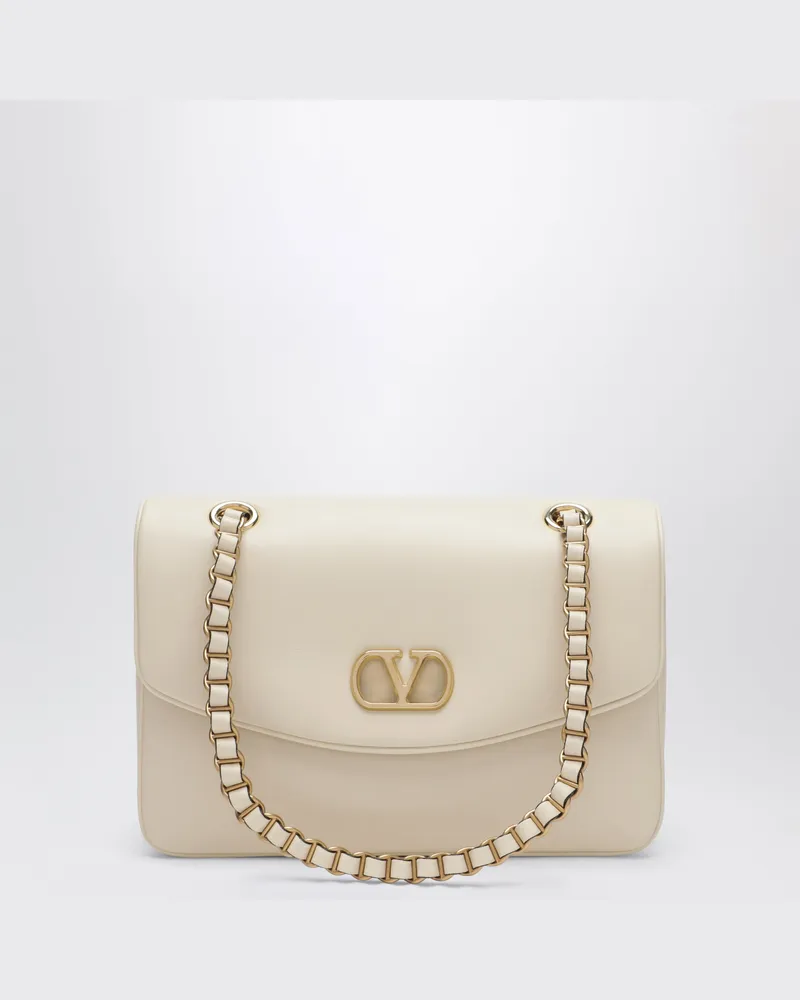 Valentino Garavani Djuna Schultertasche medium aus Nappaleder in Weiß White