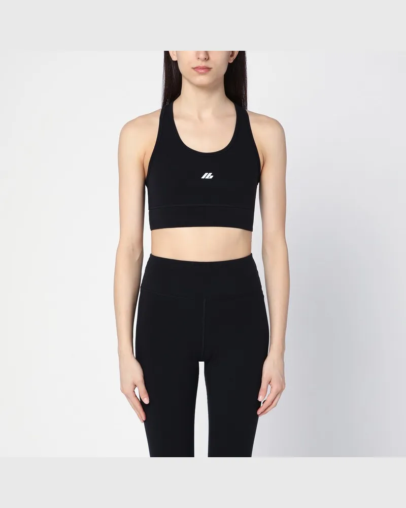 Balenciaga Schwarzes ärmelloses Top Activewear aus mattem Nylon-Mischgewebe Schwarz