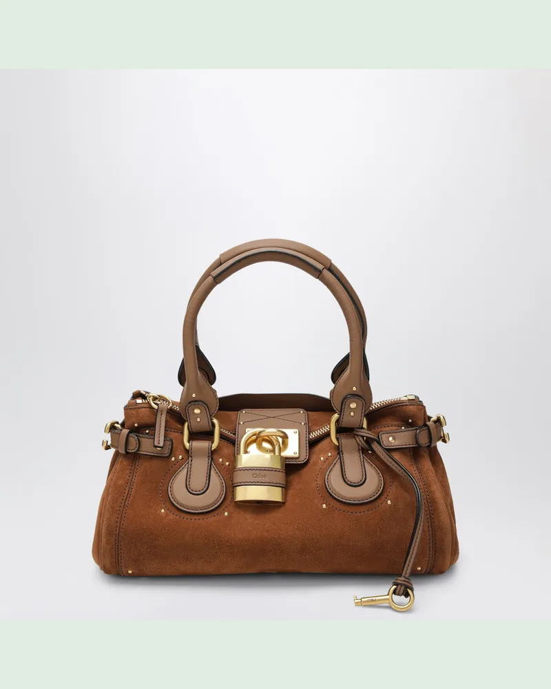 Chloé Handtasche Paddington aus Kalbsveloursleder, braun Brown