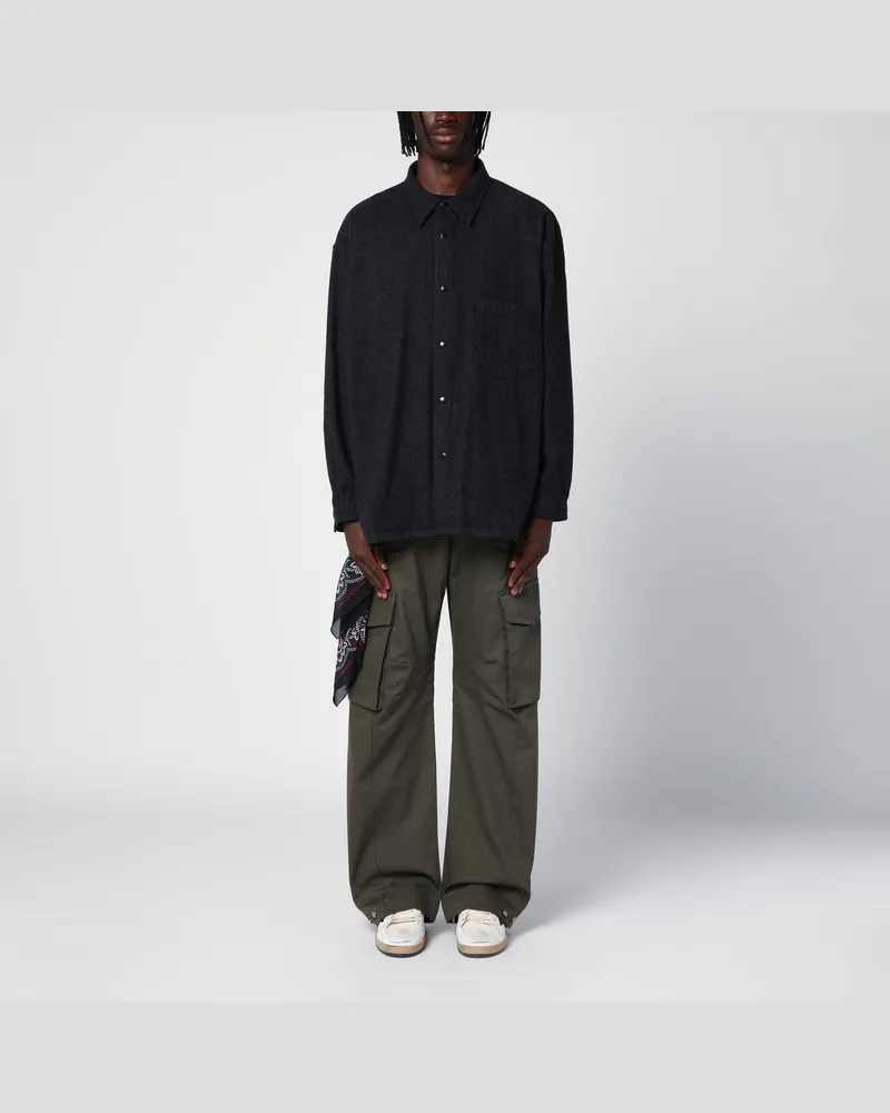 Destin Hemdjacke aus kohlegrauer Wolle und Kaschmir Grau