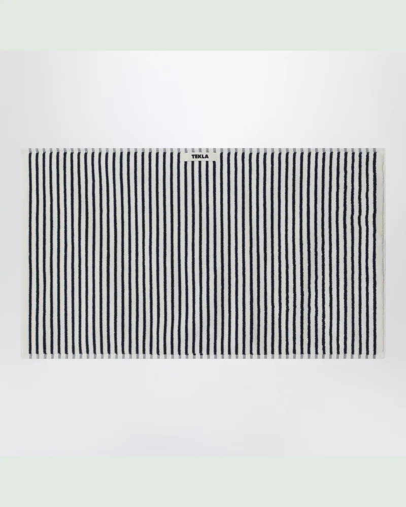 TEKLA Weißes gestreiftes Handtuch 50x90 Blue