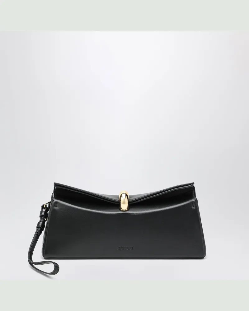 Jacquemus Valérie Clutch aus schwarzem Leder Black
