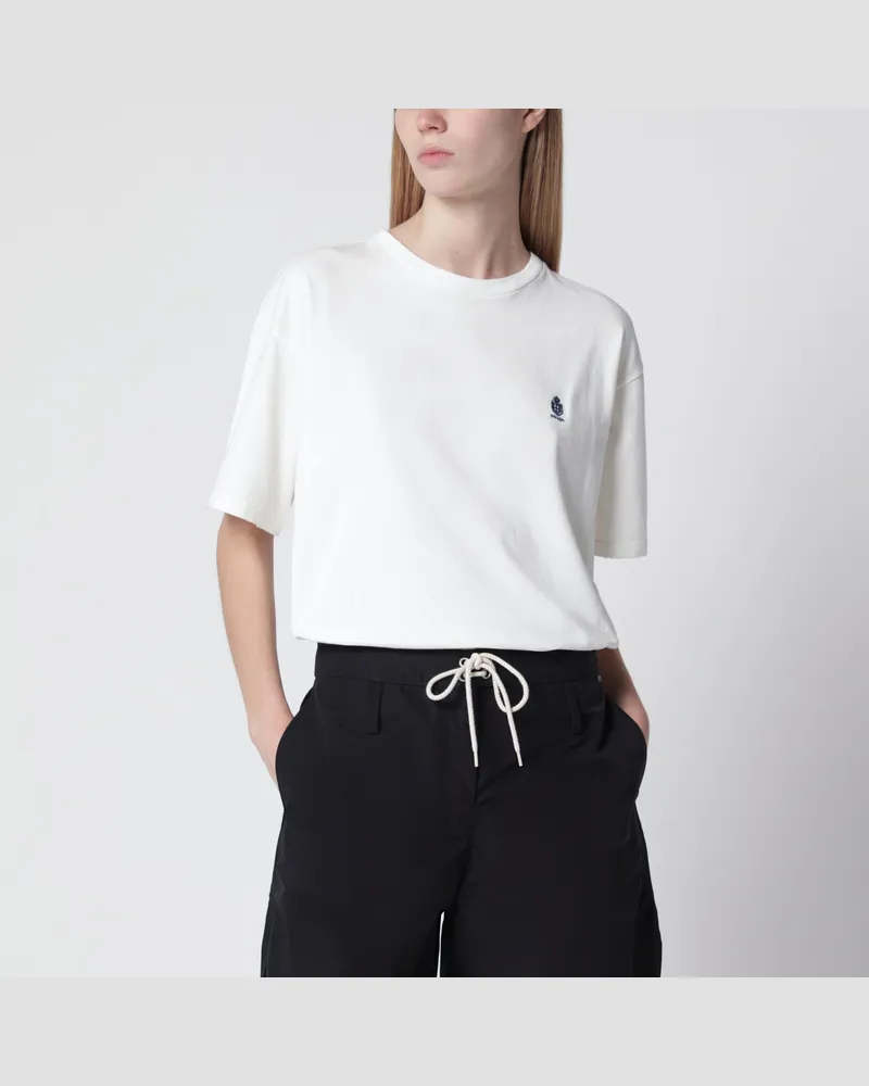 Prada Weißes stückgefärbtes Jersey-T-Shirt White