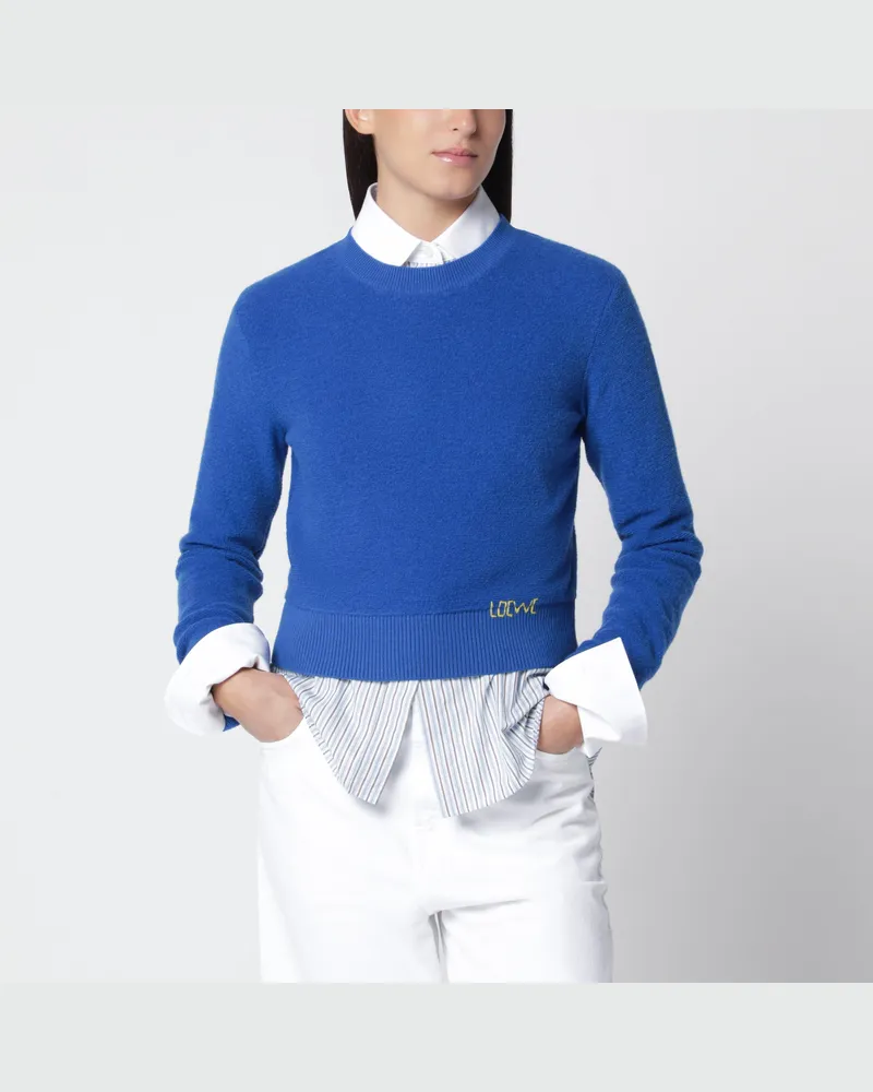 Loewe Indigoblauer Wollpullover Blue