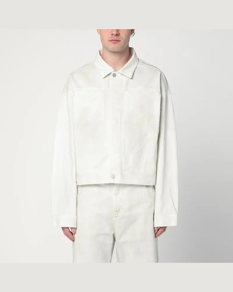 Entire Studios Elfenbeinfarbene Jeansjacke White