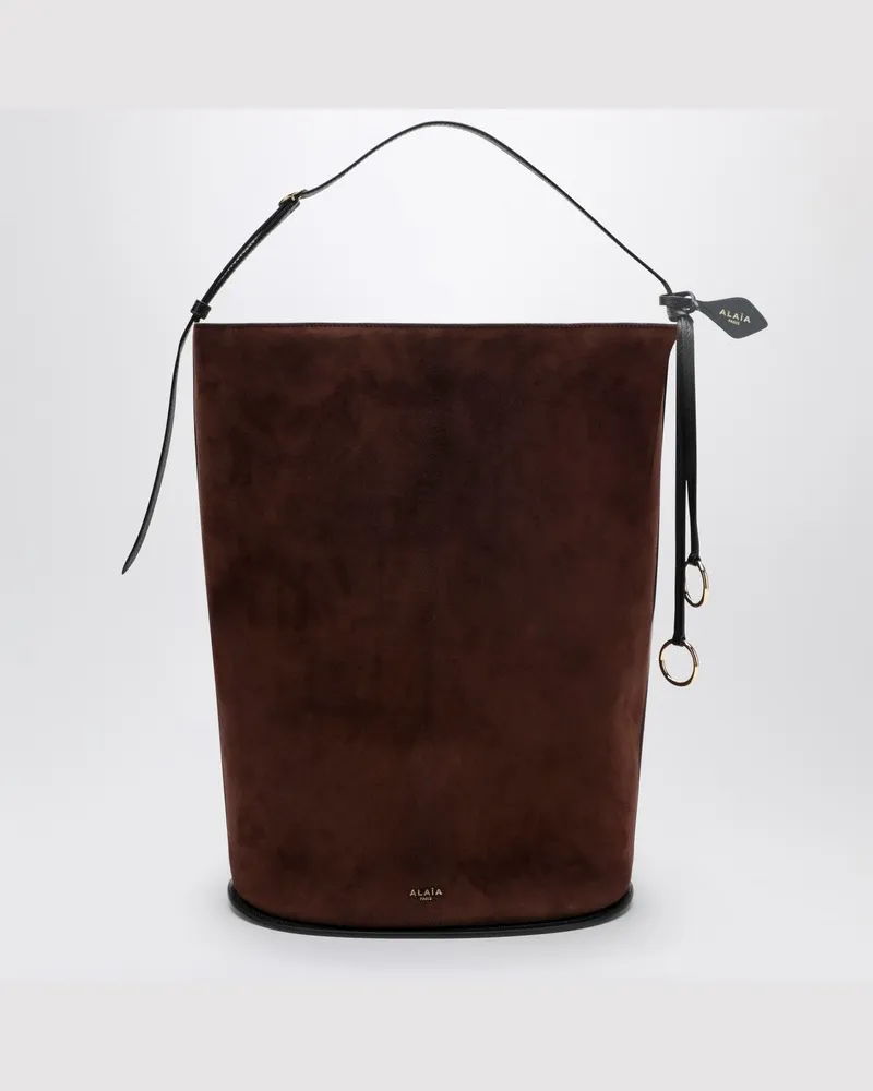 Alaïa Große Hip-Beuteltasche aus braunem Wildleder Braun