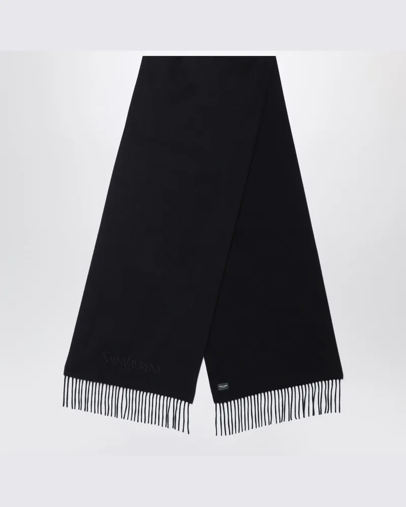 Saint Laurent Schwarzer Kaschmirschal Schwarz