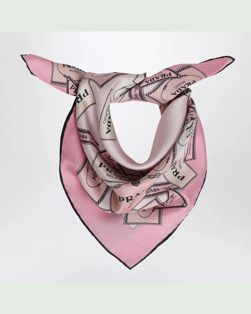 Prada Bedrucktes Seidentwill-Tuch 55 rosa Pink