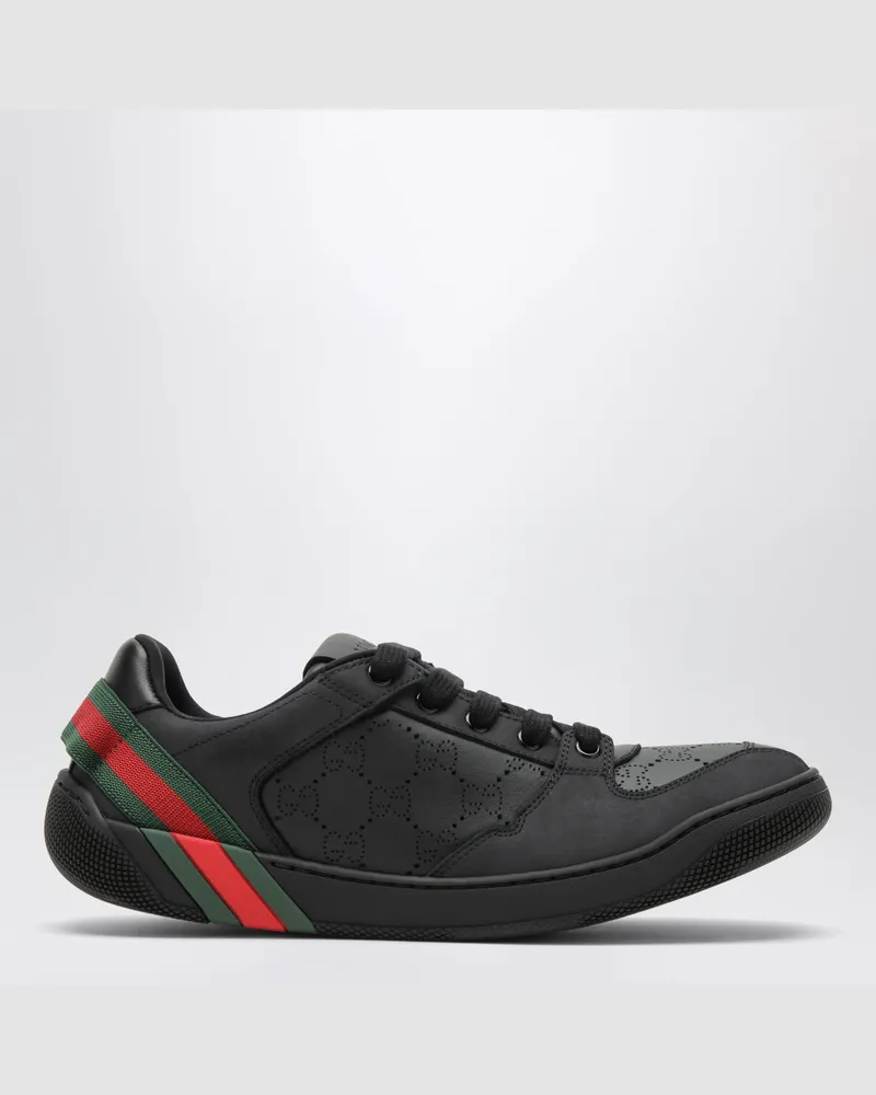 Gucci Schwarze Screener-Sneaker aus Leder Black