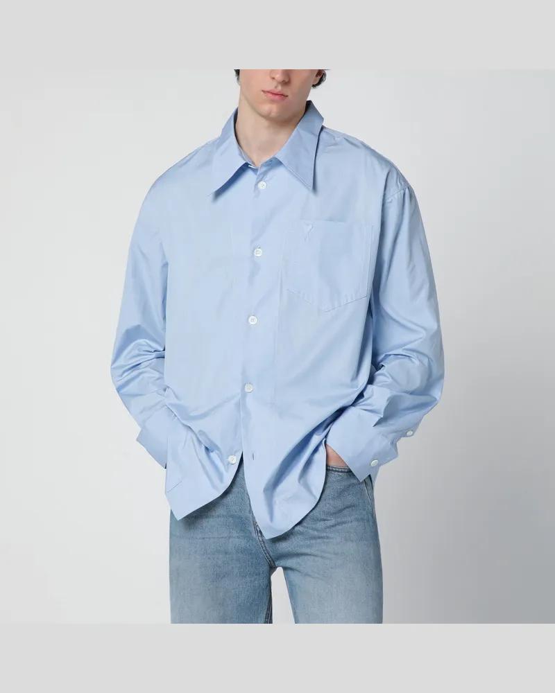 AMI Paris Hellblaue Ami De Coeur Hemd Blue