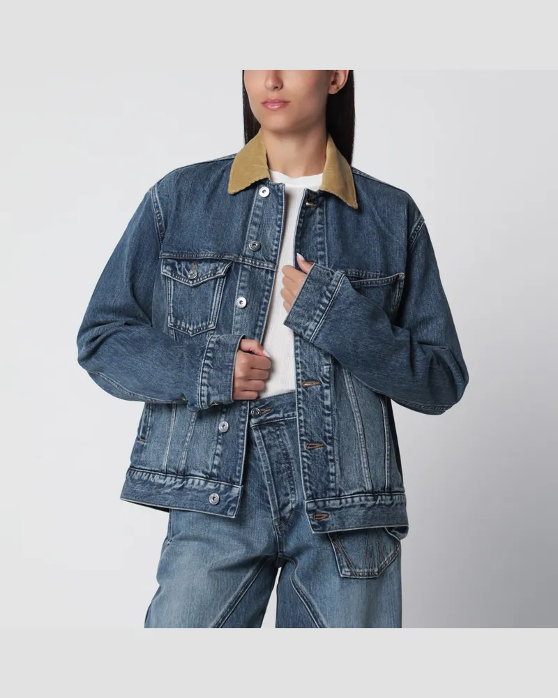 J.W.Anderson Jeansjacke in Mittelblau mit Cordkragen Blue
