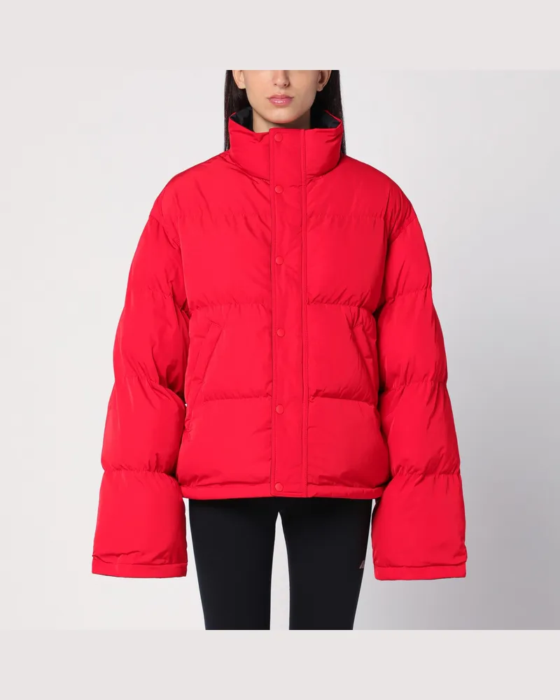 Balenciaga Beidseitig tragbare Daunenjacke in Rot und Schwarz aus Funktionstwill Red