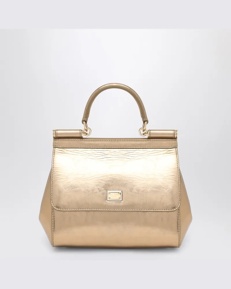 Dolce & Gabbana Gold Sicilia mittelgroße Handtasche Metallisch