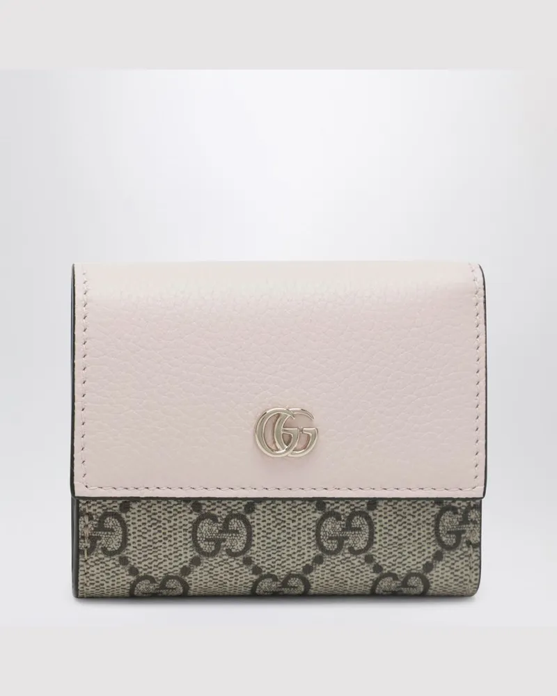 Gucci Mini-GG-Marmont-Portemonnaie in Rosa/GG Supreme Rosa