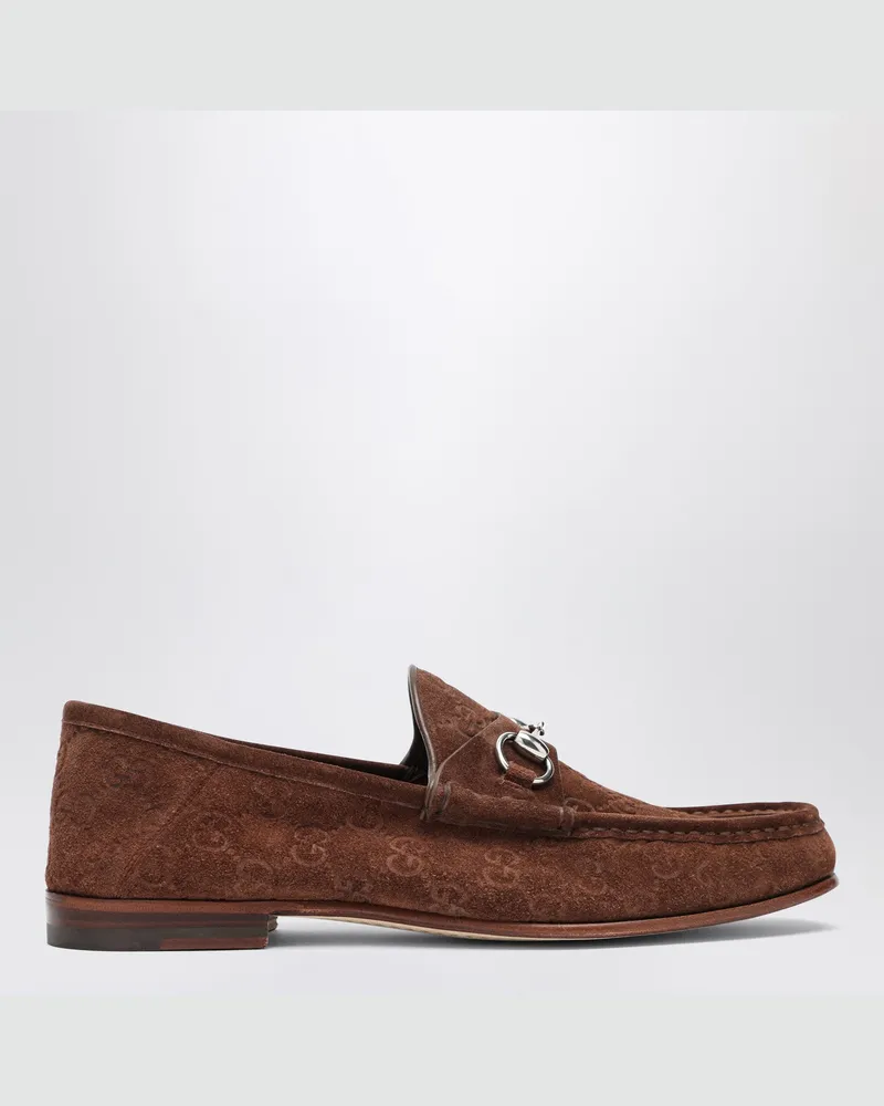Gucci Horsebit 1953 Brauner Wildleder-Loafer Brown