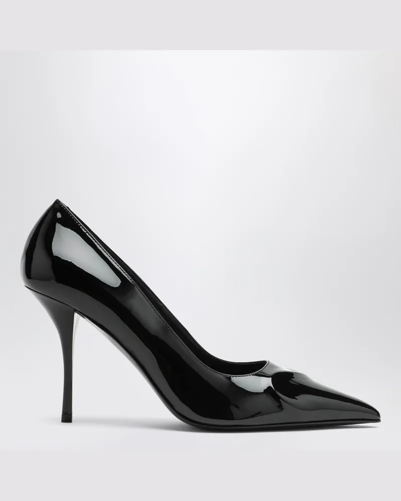 Alaïa Pumps Le Coeur 3D 90 in schwarzem Lack Black