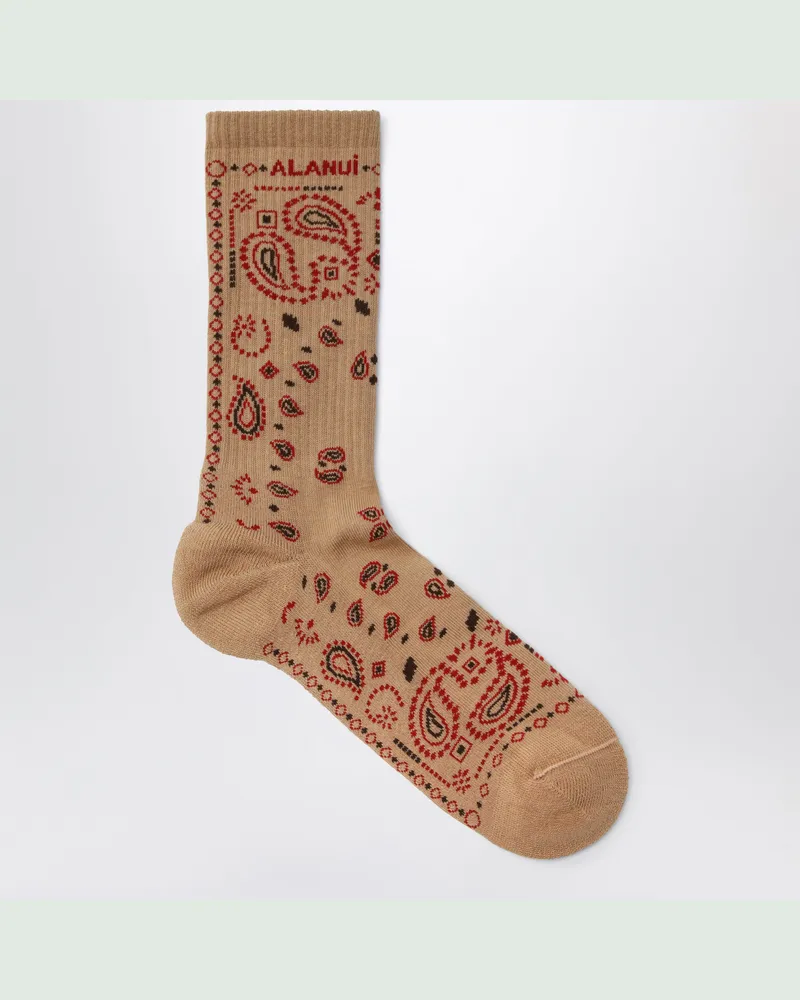 Alanui Beige Bandana-Socken aus Baumwollmischgewebe Beige