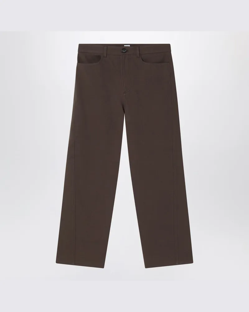 Totême Pfefferfarbene Hose aus Baumwolle Grün