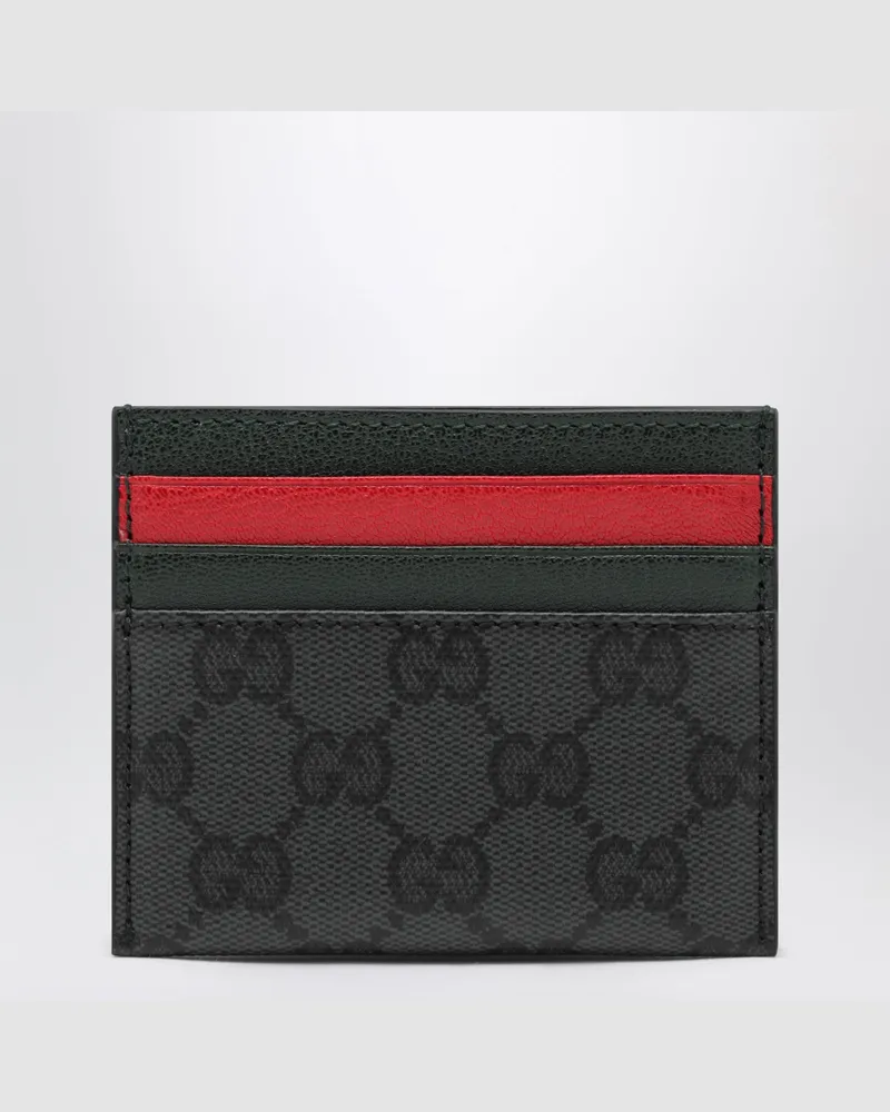 Gucci Schwarzes Kartenetui aus GG Supreme Canvas Black