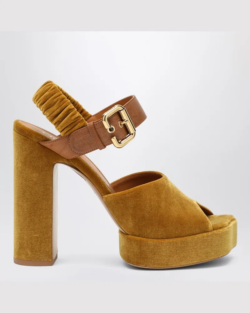 Chloé Aria Plattform Sandalen Metallisch