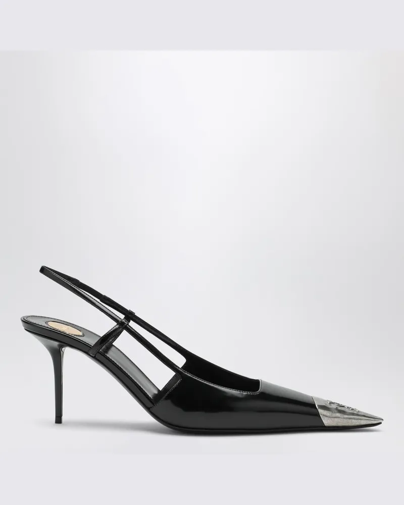 Saint Laurent Jeanne Pumps aus schwarzem Lackleder Schwarz