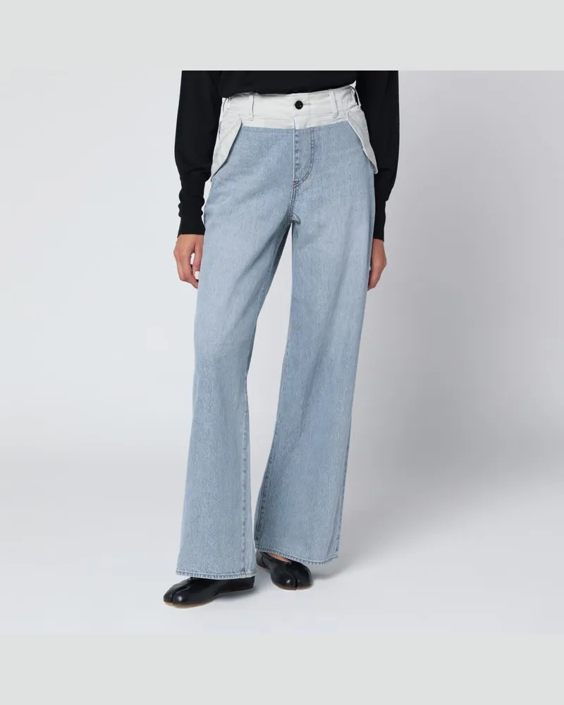 Sacai Blau/hellgraue Bicolor-Jeans Blau